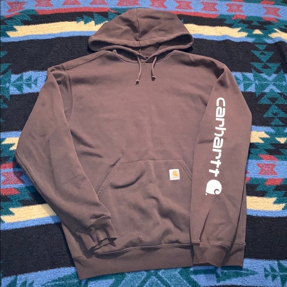 dark brown carhartt hoodie